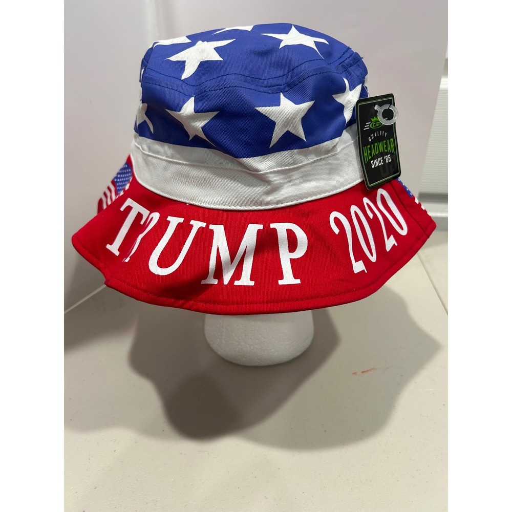 Collectible Trump 2020 Bucket Hat USA‎ Flag Patriotic Head Gear
